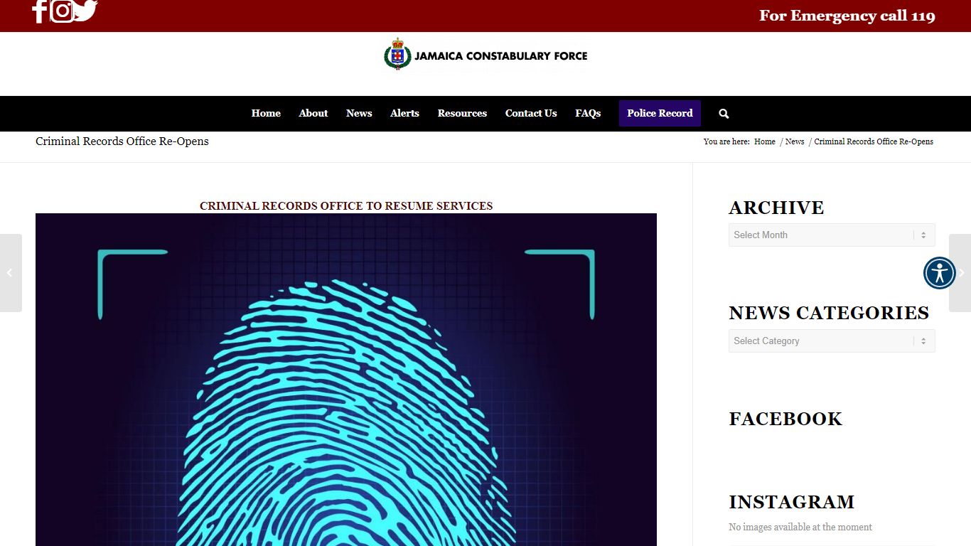 Criminal Records Office Re-Opens - Jamaica Constabulary Force